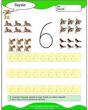 okul öncesi 1 sayısı çizgi çalışması